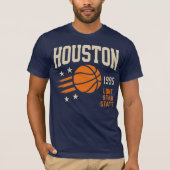 Houston Texas Basketball Vintage Sports Fan Tシャツ (正面)