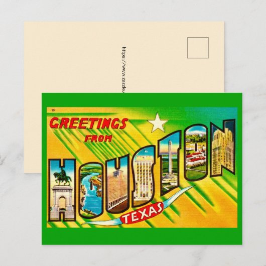 Houston Texas Greeting Postcard ポストカード (正面/裏面)
