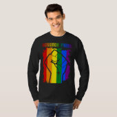 Houston Texas LGBT Pride Month LGBTQ Rainbow Flag Tシャツ (正面フル)