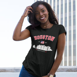Houston Texas Modern Skyline  トライブレンドＴシャツ