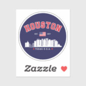 Houston Texas Modern Skyline Design シール (シート)