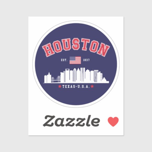 Houston Texas Modern Skyline Design シール (シート)