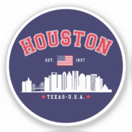 Houston Texas Modern Skyline Design シール