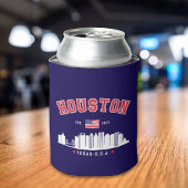 Houston Texas Modern Skyline Design 缶クーラー