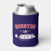 Houston Texas Modern Skyline Design 缶クーラー (缶正面)
