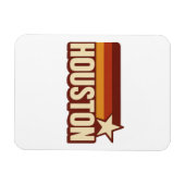 Houston Texas Retro Vintage Star Design マグネット (横)