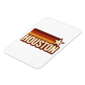 Houston Texas Retro Vintage Star Design マグネット (左側)