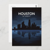 Houston Texas: Skyline By Night ポストカード (正面/裏面)