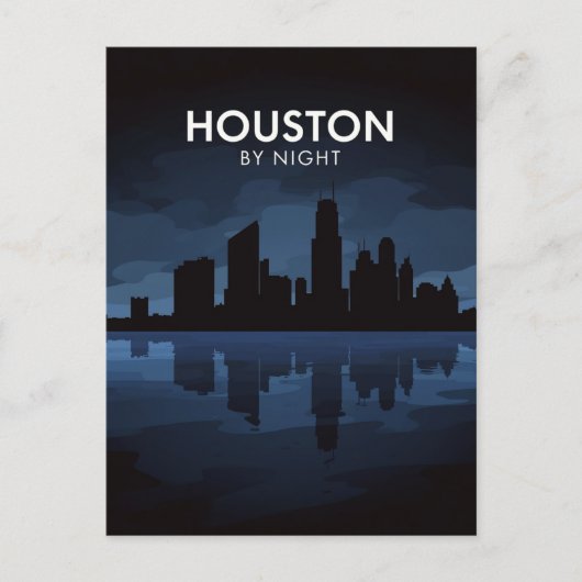 Houston Texas: Skyline By Night ポストカード (正面)