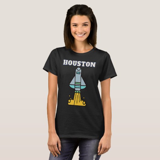 Houston Texas Spaceship  For Souvenir For Tシャツ (正面フル)