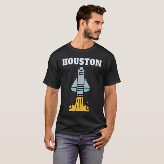 Houston Texas Spaceship  For Souvenir For Tシャツ (正面フル)