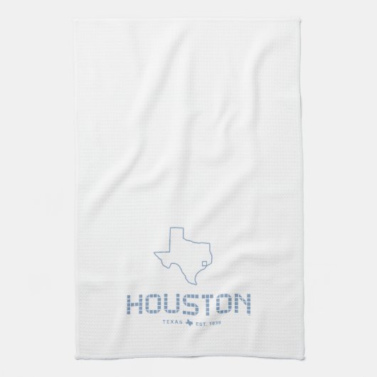 Houston & Texas Tile, Blue Tile, Houston Texas キッチンタオル (縦)