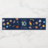 Houston We Have A 10 Year Old 10th Birthday Party ペットボトルラベル (シングルラベル)