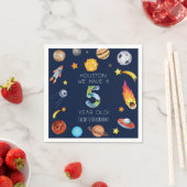 Houston We Have A 5 Year Old 5th Birthday Party スタンダードカクテルナプキン (インサイチュ)