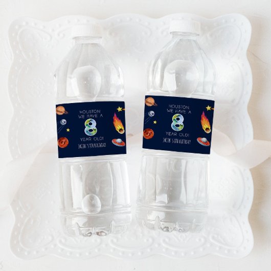 Houston We Have A 8 Year Old 8th Birthday Party ペットボトルラベル