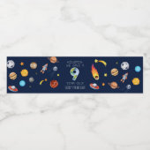 Houston We Have A 9 Year Old 9th Birthday Party ペットボトルラベル (シングルラベル)