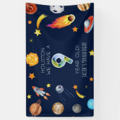 Houston We Have A 9 Year Old 9th Birthday Party 横断幕 (縦)