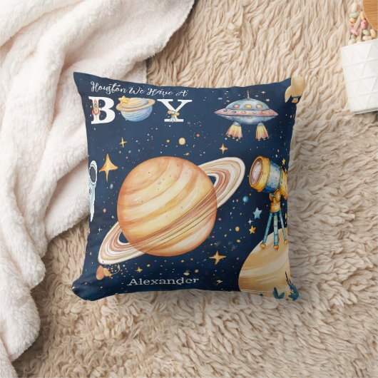 Houston We Have A Boy Outer Space クッション (ブランケット)