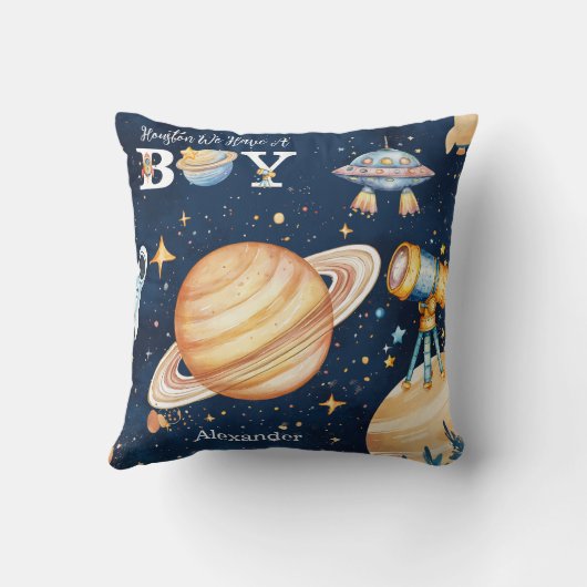 Houston We Have A Boy Outer Space クッション (裏面)