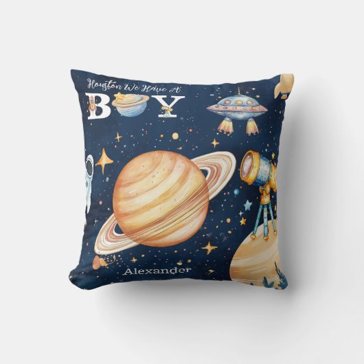Houston We Have A Boy Outer Space クッション (正面)