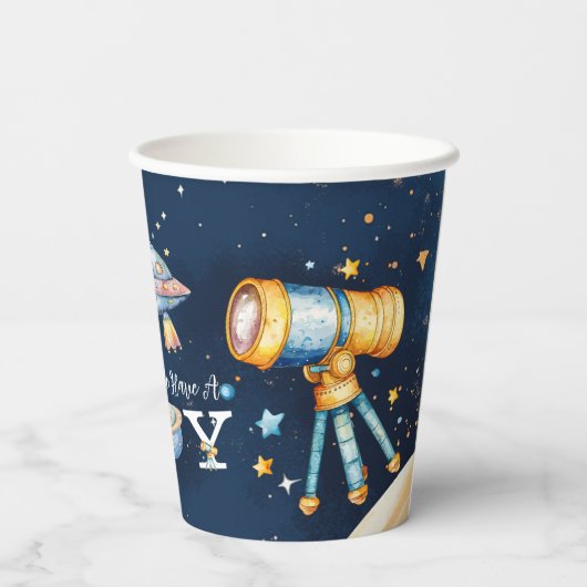 Houston We Have A Boy Outer Space 紙コップ (裏面)