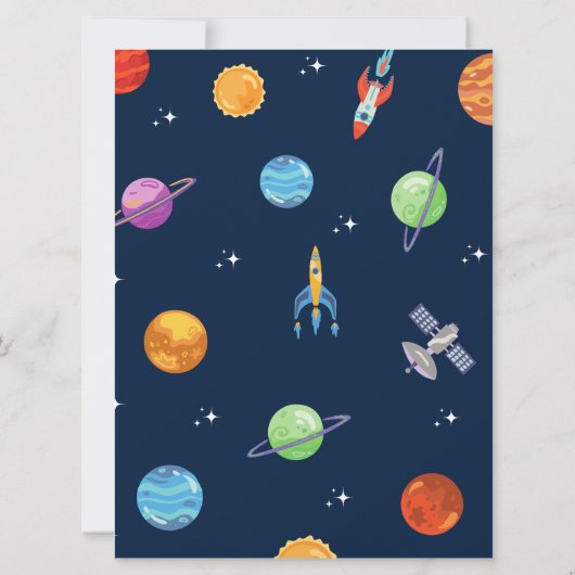 Houston We Have A Boy Outer Space Invitation Baby  (裏面)