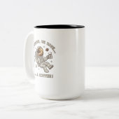 Houston We Have A Coffee - Funny Astronaut  Gift ツートーンマグカップ (正面左)