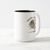 Houston We Have A Coffee - Funny Astronaut  Gift ツートーンマグカップ (正面右)