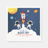 "Houston, We Have a Party!" Birthday boy スタンダードカクテルナプキン (正面)