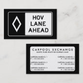 HOV LANE AHEADサイン 名刺 (正面/裏面)