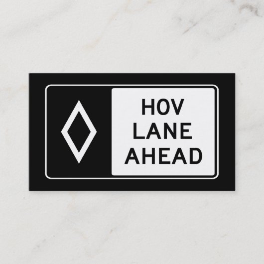 HOV LANE AHEADサイン 名刺 (正面)