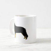 hovawart色のシルエット コーヒーマグカップ (正面左)