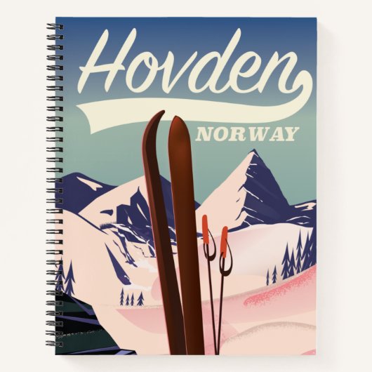 Hovden Norwayスキー旅行ポスター。 ノートブック (正面)