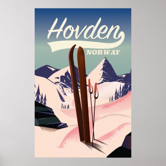Hovden Norwayスキー旅行ポスター。 ポスター (正面)