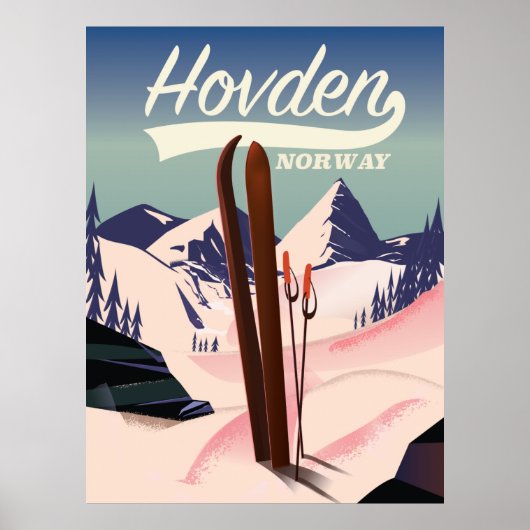 Hovden Norwayスキー旅行ポスター。ポスター ポスター (正面)