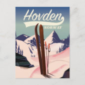 Hovden Norwayスキー旅行ポスター。 ポストカード (正面)