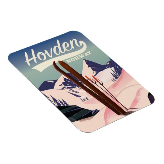 Hovden Norwayスキー旅行ポスター。 マグネット (右側)