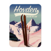 Hovden Norwayスキー旅行ポスター。 マグネット (縦)