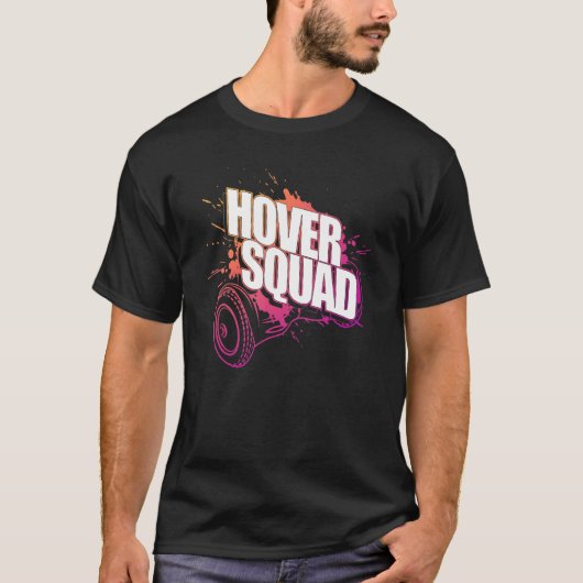 Hover Squad クールピーチピンクジャイロホバーボード Tシャツ (正面)