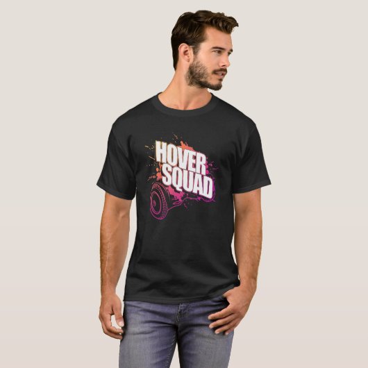 Hover Squad  Cool Peach Pink Gyro Hoverboard Tシャツ (正面フル)