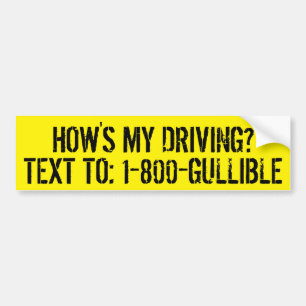 Howおもしろい's My Driving Gullible Driver(ガリブルドライバの運転方 バンパーステッカー