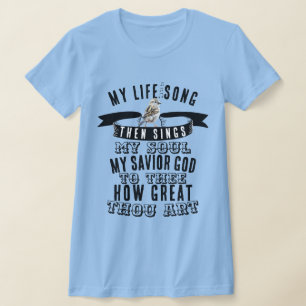 How 素晴らし Thou Art Hymnal - Music Notes and Bird Tシャツ