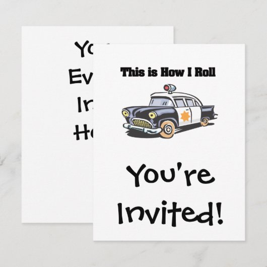 How 転が I (Police/Cop Car) 招待状 (正面/裏面)