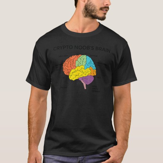 How a Crypto noob brain cool working and funny inn Tシャツ (正面)