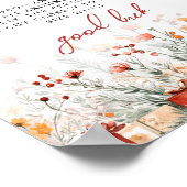 How big is her belly Merry Baby Shower Game sign ポスター (角)