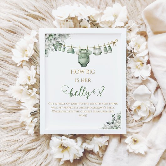 How Big is Her Belly Sage Green Butterfly Game ポスター