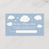 How Big is Mommy Belly Blue Cloud Baby Shower Game エンクロージャーカード (正面)