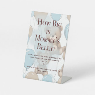 How Big Is Mommy's Bellyパーティーサイン、ベビーシャワー 台座サイン