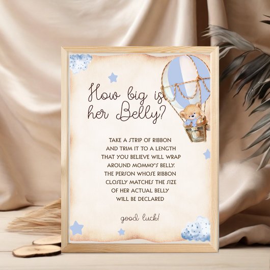 How Big Is Mommy's Belly男の赤ちゃんシャワーゲーム ポスター