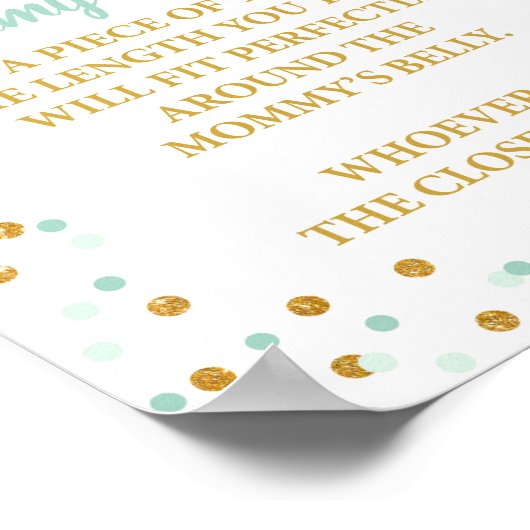 How Big is Mommy's Belly 王室の Mint & Data Sign ポスター (角)